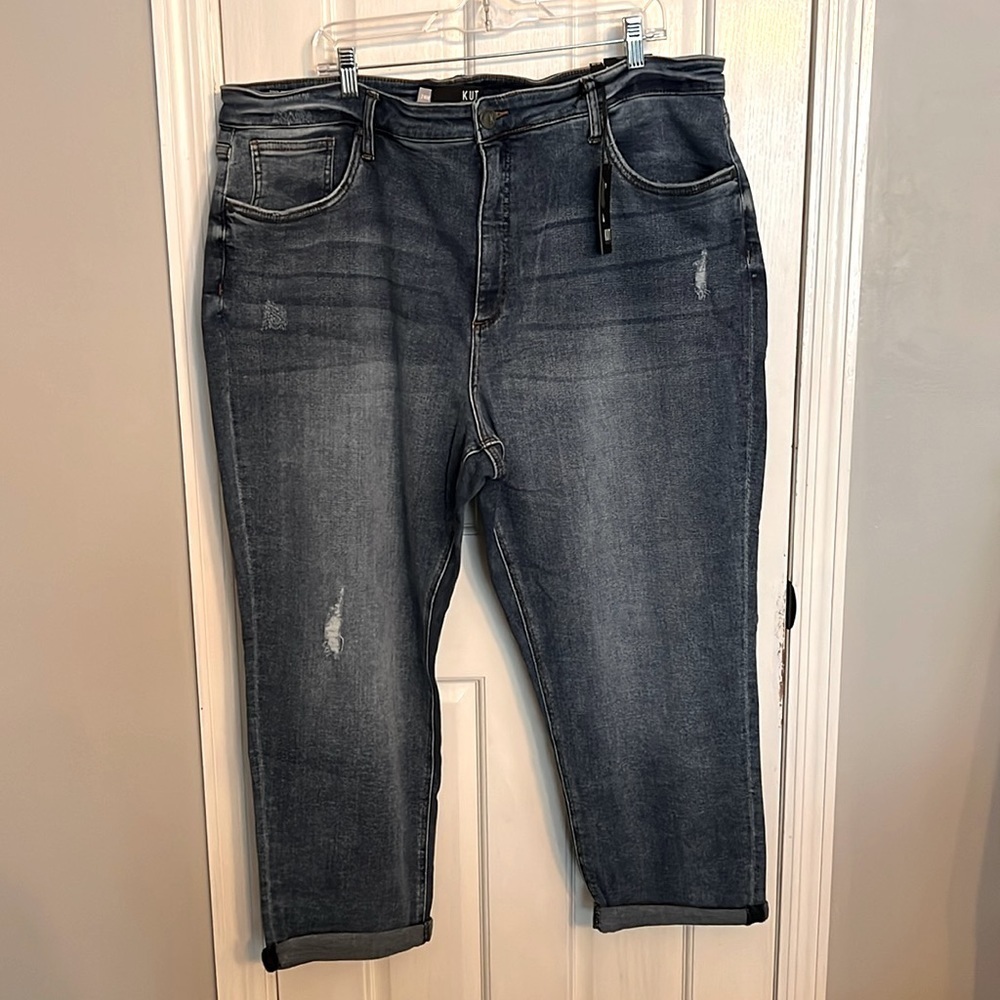 KUT from the Kloth Rachel cropped Mom Jeans NWT 24W